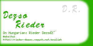 dezso rieder business card